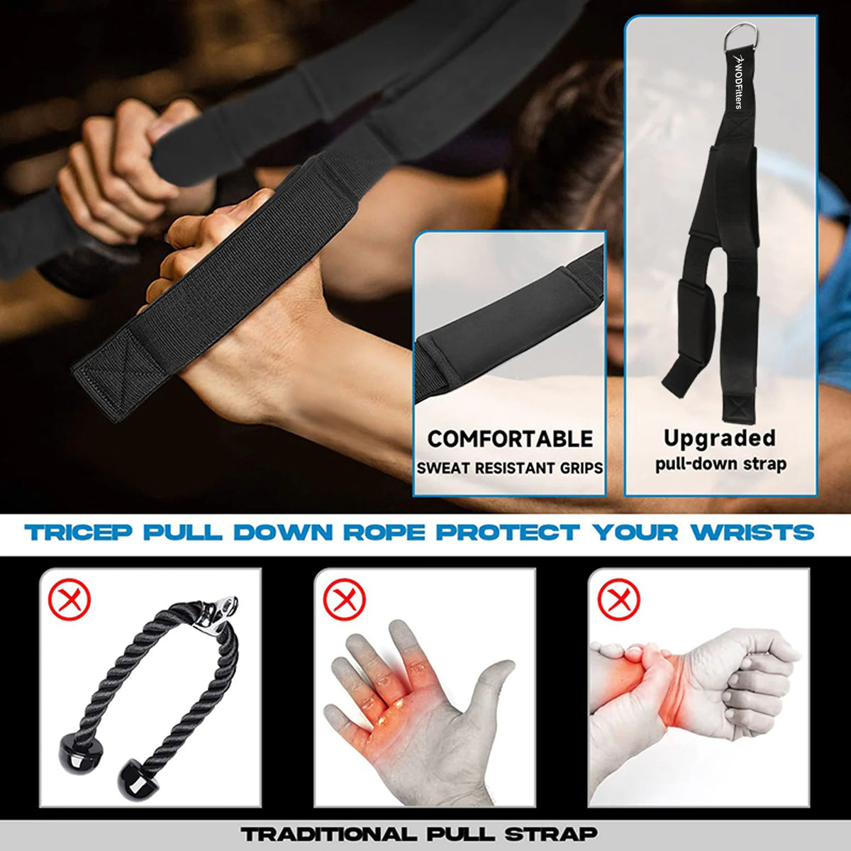 Tricep Rope Cable Attachment – Home Gym Resistance Band Accessory for Arm Training