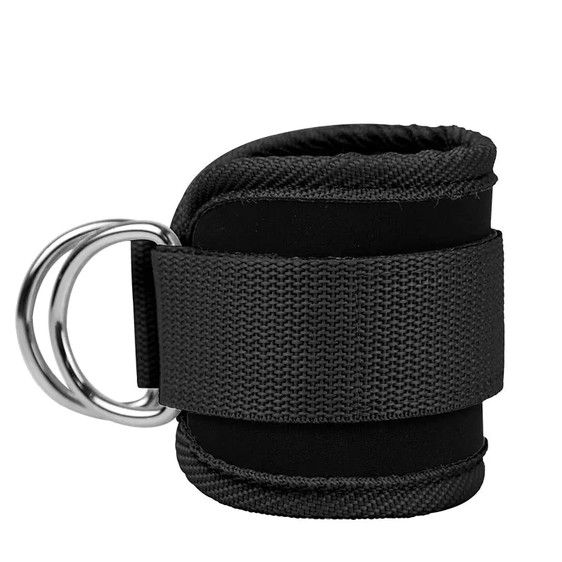 Adjustable ankle straps for cable machine glute and leg workouts