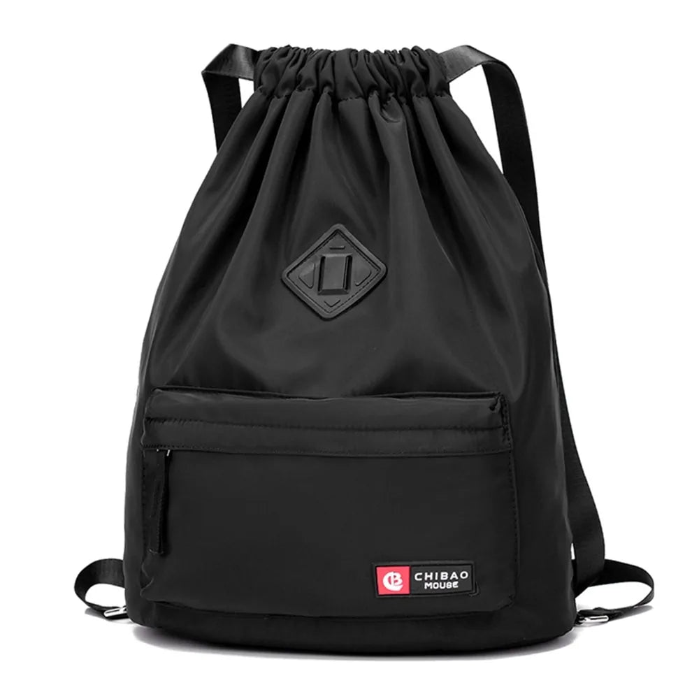 Waterproof drawstring gym bag for sports and training kit